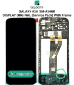 SAMSUNG GALAXY A14 5G SM-A146B LCD DISPLAY + TOUCHSCREEN Black (BIG CONNECTOR) Original With Frame - Service Pack