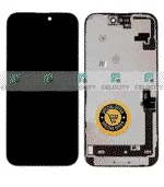 Apple iPhone 16 (A3287) Refurbished Original LCD Display with Touch Screen With Frame – Black